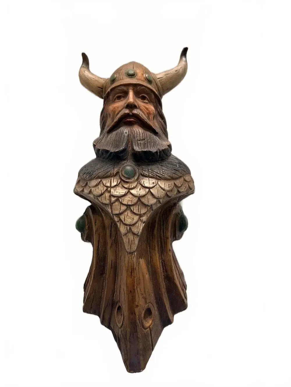 Vintage Viking Warrior Ships Bust Plaque Sculpture